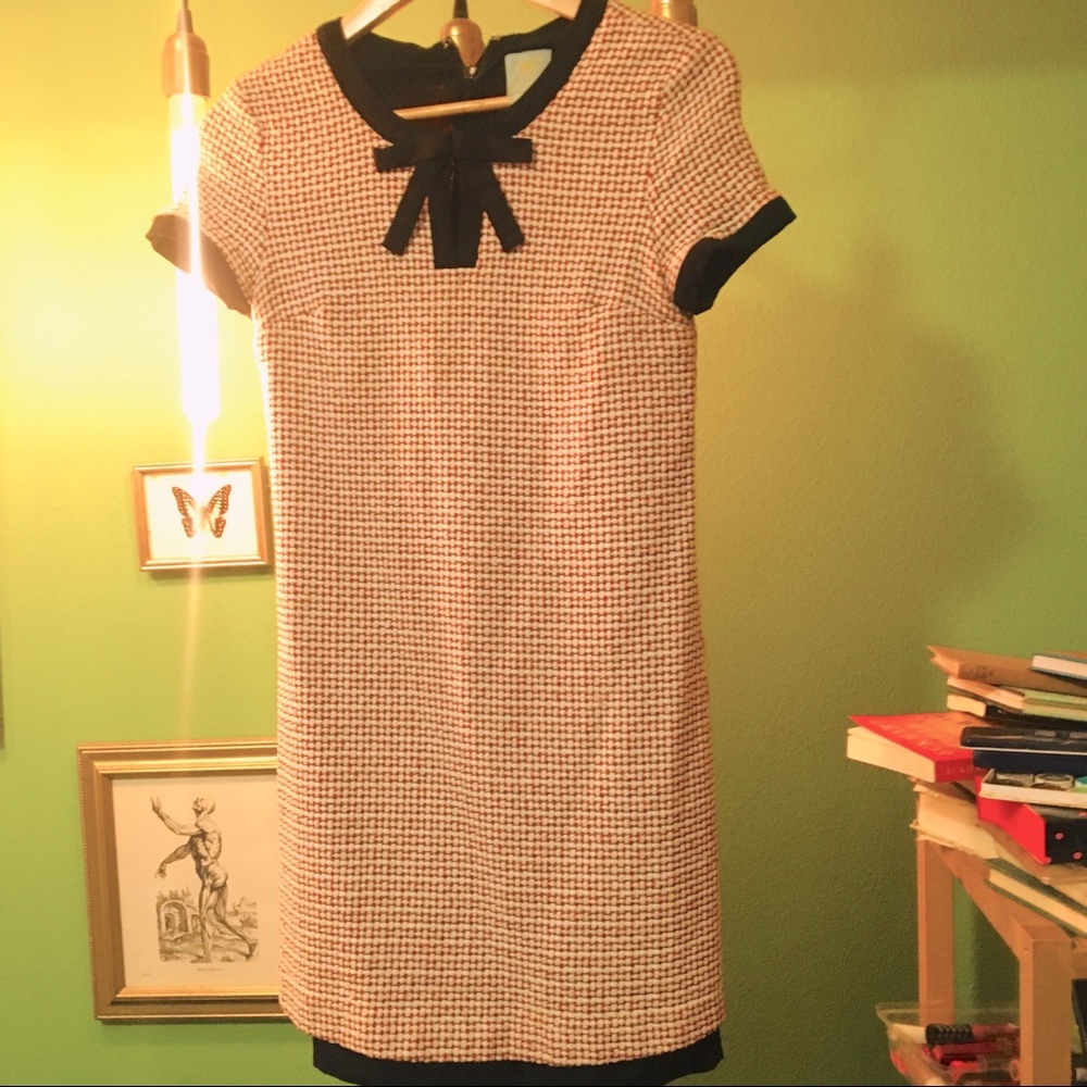 Must-have pink tweed office dress